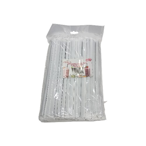 SHINE BLACK WRAPPED PLASTIC STRAWS 8MM 100PC