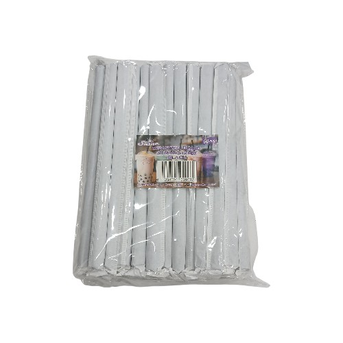 SHINE BLACK JUMBO STRAWS 12MM 50PC