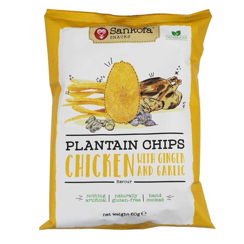 SANKOFA CHICKEN GINGER GARLIC PLANTAIN CHIPS