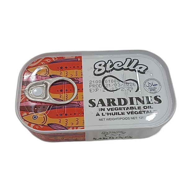 STELLA SARDINES VEG OIL 125G