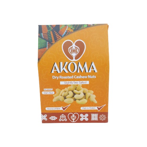 AKOMA DRY ROASTED CASHEWS 50G