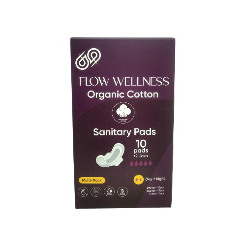 FLOW WELLNESS SANITARY PADS 10PCS DAY-NIGHT