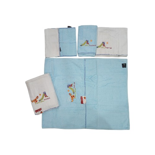 TOWEL  FUN PARK 6PCS SET WHITE/BLUE PRO16511-12-13