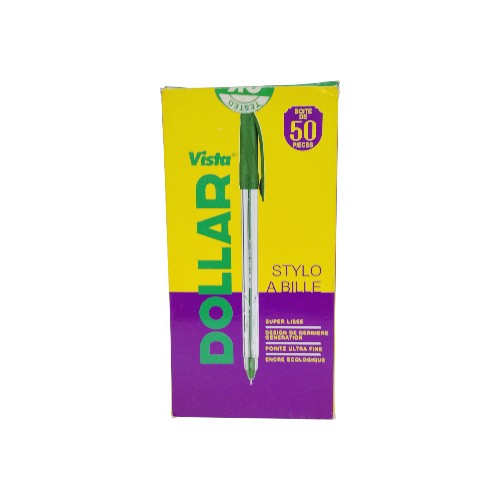 VISTA BALL POINT PEN GREEN 50PCS