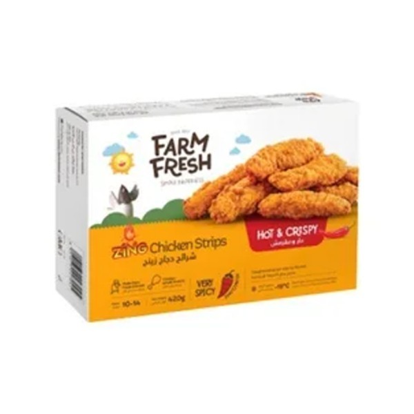 FRESH FARM SPICY CHICKEN STRIPS 350G
