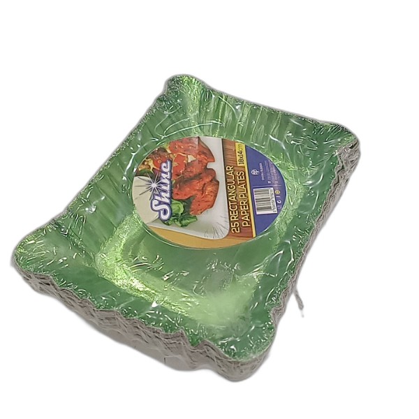 SHINE PAPER PLATES 18X14CM 25PC