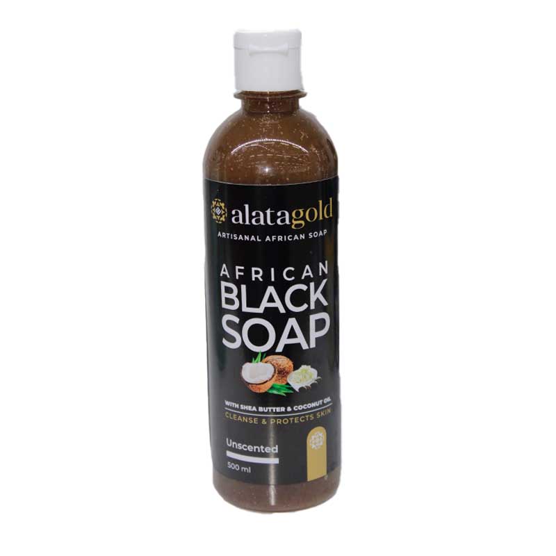 BLACK SOAP UNSCENTED 500ML ALATAGOLD