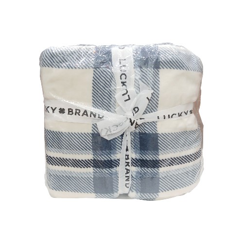 DANNYHOME FLANNEL BLANKET IVORY BLUE 230X230CM