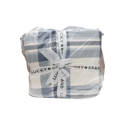 DANNYHOME FLANNEL BLANKET IVORY BLUE 275X230CM