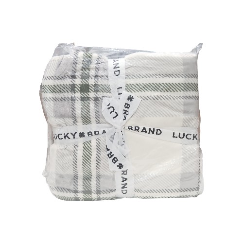 DANNYHOME FLANNEL BLANKET IVORY OLIVE 230X230CM