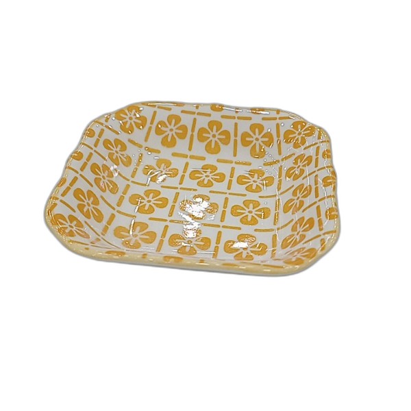 DANNYHOME YLW SQR SAUCER 3.5 INCH