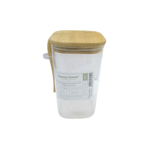 DANNYHOME GLASS JAR 1400ML-SPOON