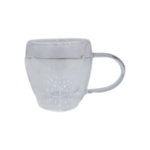 DANNYHOME DOUBLE WALL GLASS CUP 80ML 2PCS HANDLE