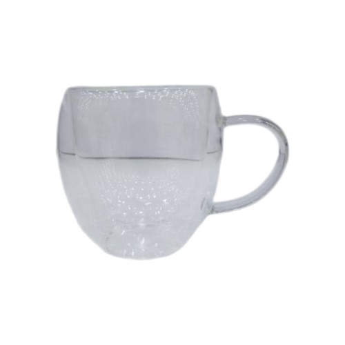 DANNYHOME DOUBLE WALL GLASS CUP 200ML 2PCS HANDLE