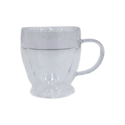 DANNYHOME DOUBLE WALL GLASS CUP 80ML 2PCS HANDLE