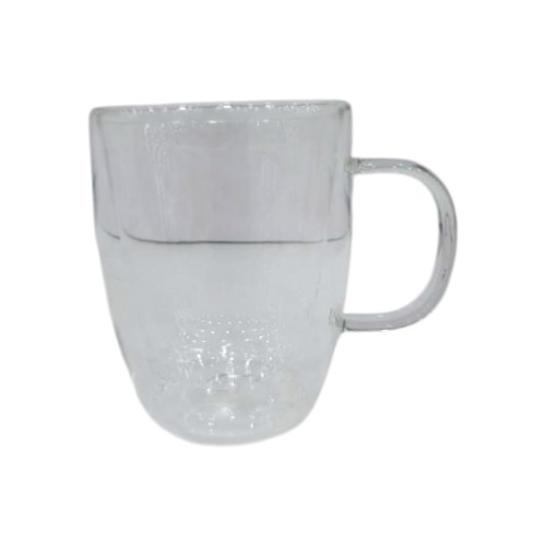 DANNYHOME DOUBLE WALL GLASS CUP 350ML 2PCS HANDLE