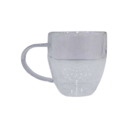 DANNYHOME DOUBLE WALL GLASS CUP 150ML 2PCS HANDLE