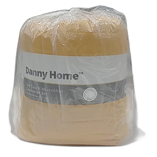 DANNYHOME QUILT SET YELLOW 200X200CM 3PCS