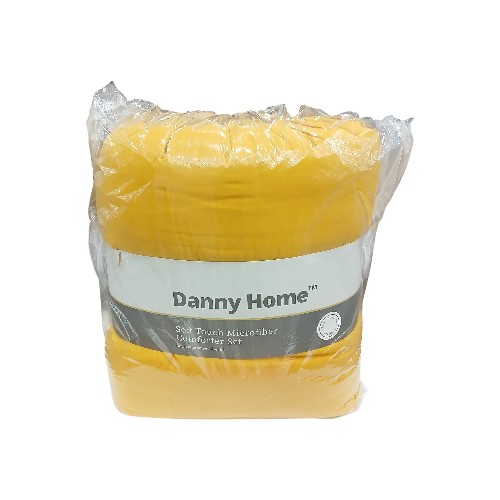DANNYHOME QUILT SET YELLOW 260X240CM 3PCS