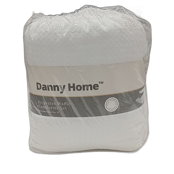 DANNYHOME COMFORTER SET WHITE 3PCS 230X220CM