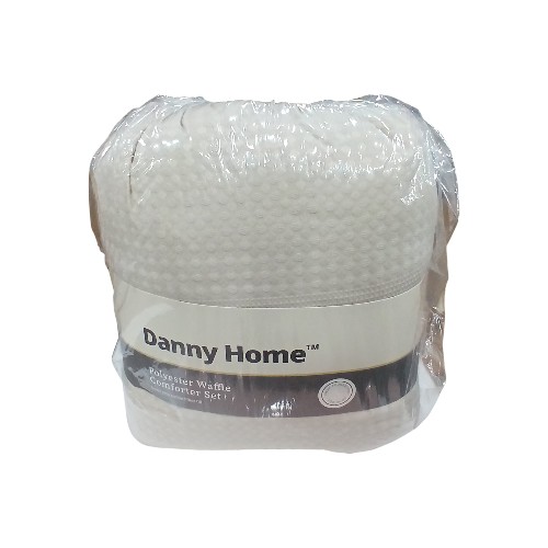 DANNYHOME QUILT SET WAFFLE NATURAL 260X240CM 3PCS