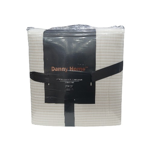 DANNYHOME QUILT SET NATURAL 224X229CM COTTON 3PCS