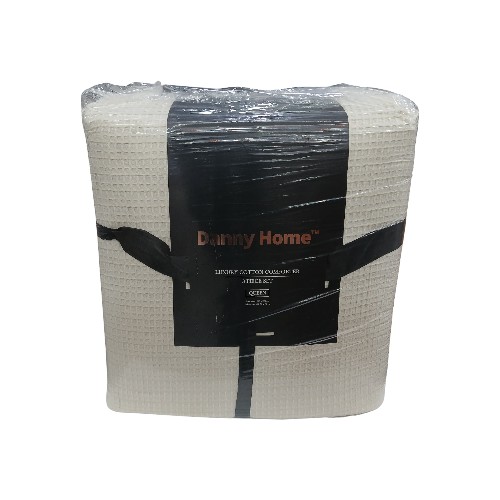 DANNYHOME QUILT SET NATURAL 224X229CM COTTON 3PCS