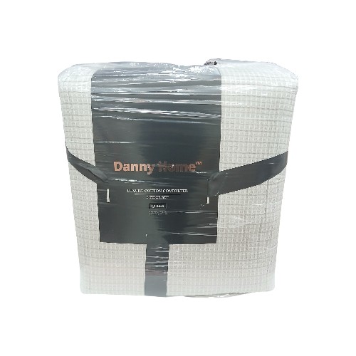 DANNYHOME QUILT SET GREY 224X229CM COTTON 3PCS