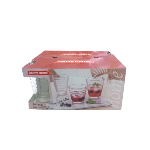 DANNYHOME GLASS CUP SET 6PCS 355ML