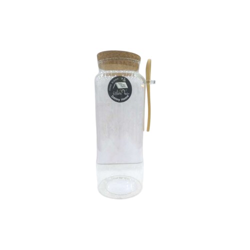 DANNYHOME GLASS JAR 1600ML-BAMBOO SPOON