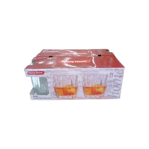 DANNYHOME GLASS CUP SET 6PCS 280ML