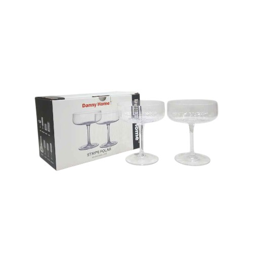 DANNYHOME GLASS DESSERT SAUCER SET OF 2 220ML