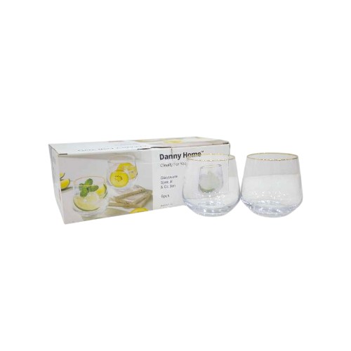 DANNYHOME GLASS CUP SET 360ML 6PCS