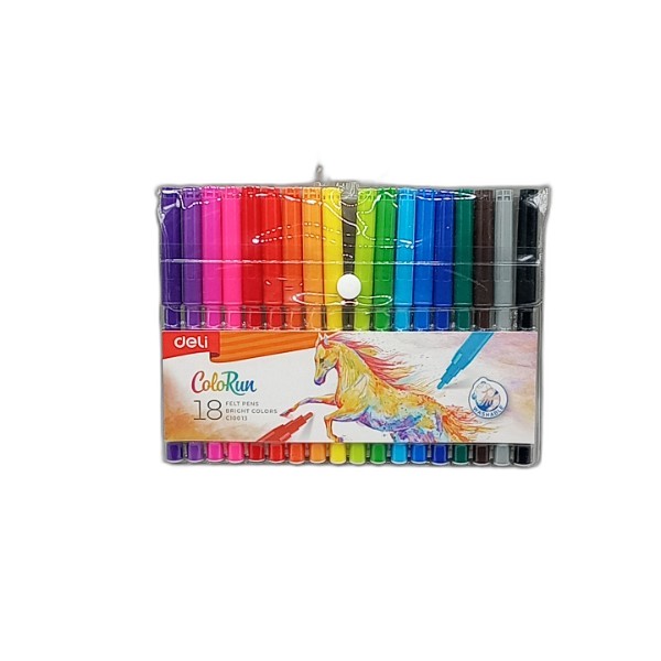 DELI FELT PENS 18 COLORS