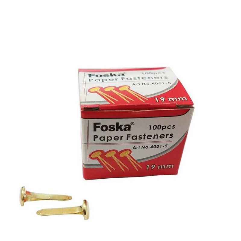 PAPER FASTENERS FOSKA 19MM 100PCS