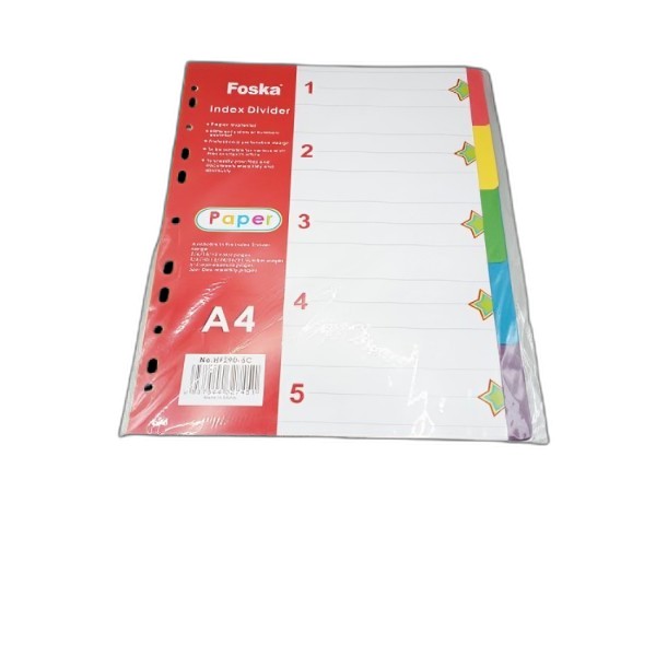 FOSKA PAPER FILE A4 INDEX HF290-5C