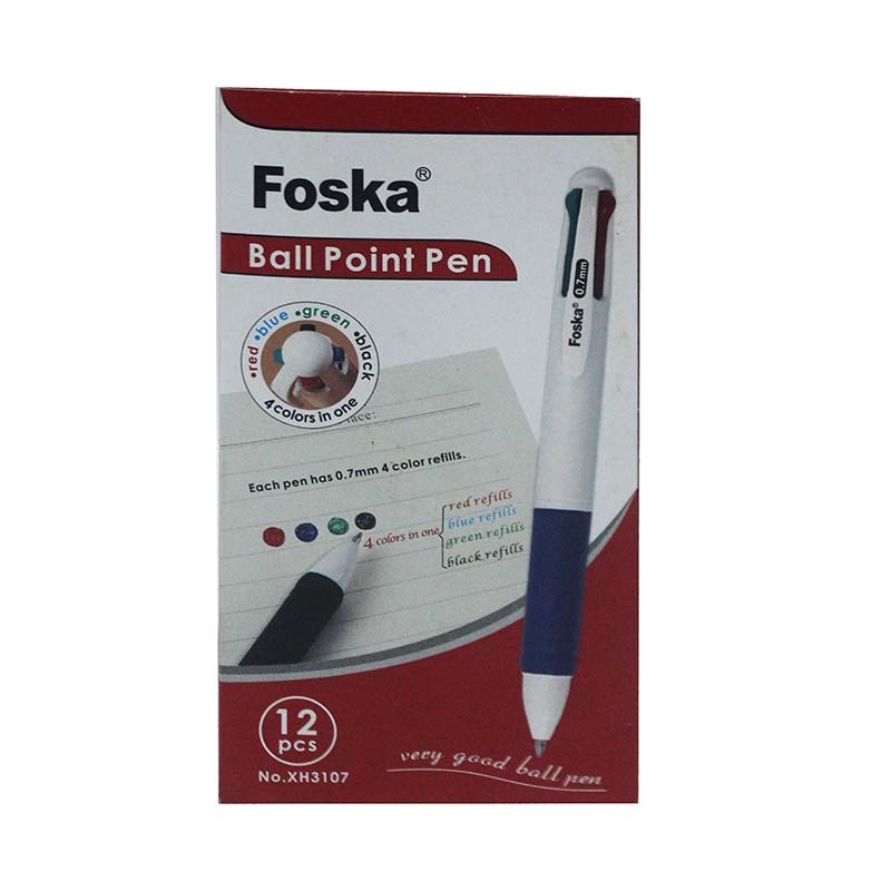 FOSKA BALL POINT PEN 4IN1 12PCS XH3107