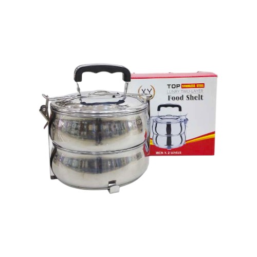 LUNCH BOX XY 2 LAYERS 18CM STAINLESS STEEL