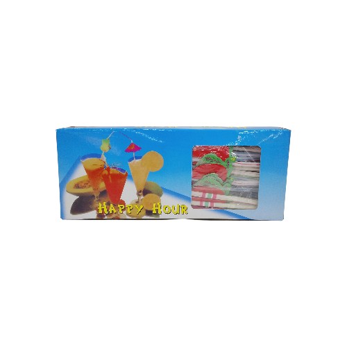 PLASTIC STRAW HAPPY HOUR 50PCS UMBRELLA-FRUIT