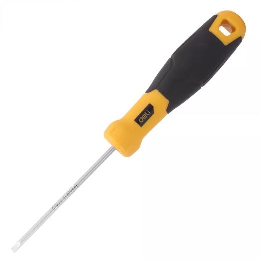 DELI SLOTTED SCREWDRIVER 3 X 75MM YELLOWBLACK