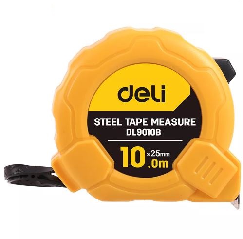 DELI STEEL MEASURING TAPE 10MX25MM YW