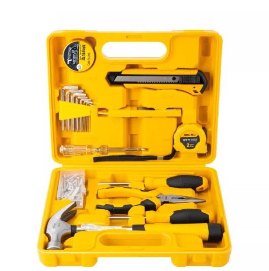 DELI HOUSEHOLD TOOL SET 18 PCS YELLOW