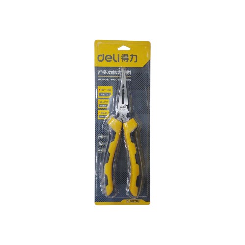 DELI MULTIFUNCTIONAL LONG NOSE PLIERS 7 INCH YW