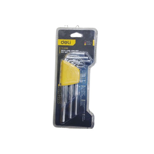 DELI LONG FLAT END HEX KEY SETS 1.5-10MM