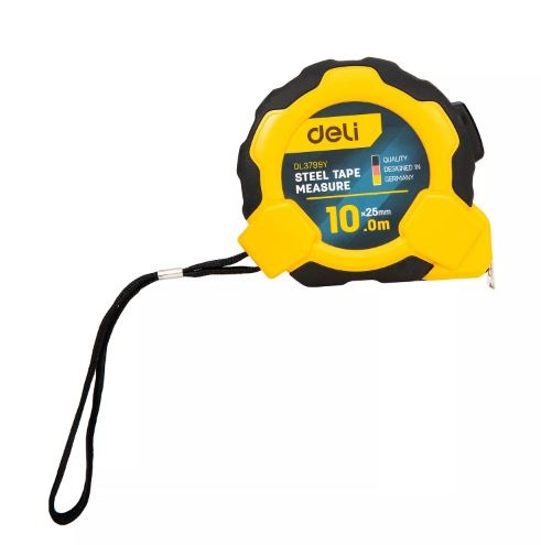 DELI STEEL MEASURING TAPE 10MX25MM YW