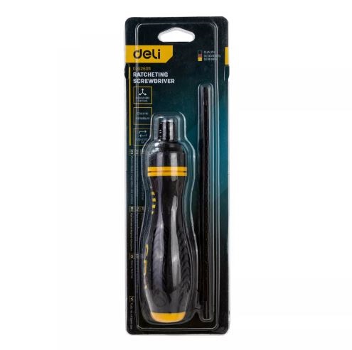 RATCHET SCREWDRIVER 6-PH2X180MM YW-BK DELI
