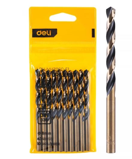 HSS DRILL BIT 6MM YW PACK OF 10 DELI