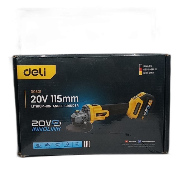 DELI CORDLESS ANGLE GRINDER 20V 115MM