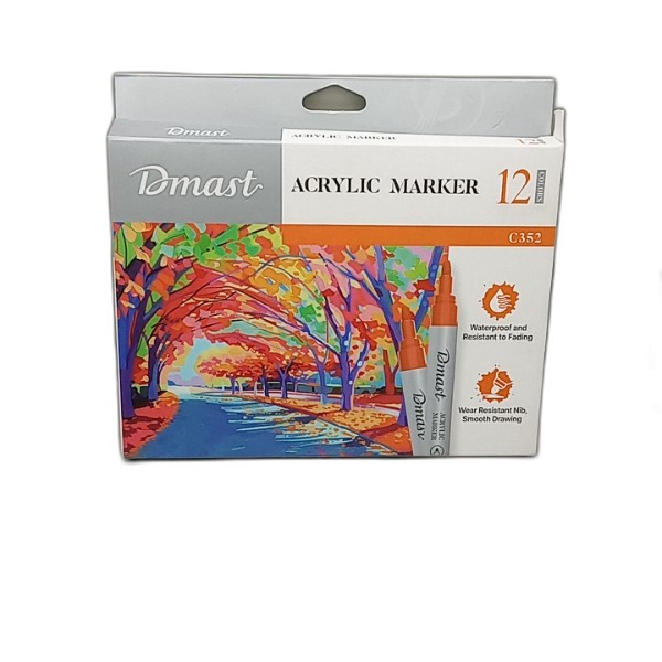 DELI ACRYLIC MARKERS 12 COLORS
