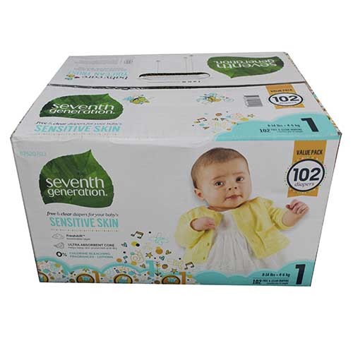 DIAPER SEVENTH GENERATION SENSITIVE SKIN 102PCS NO